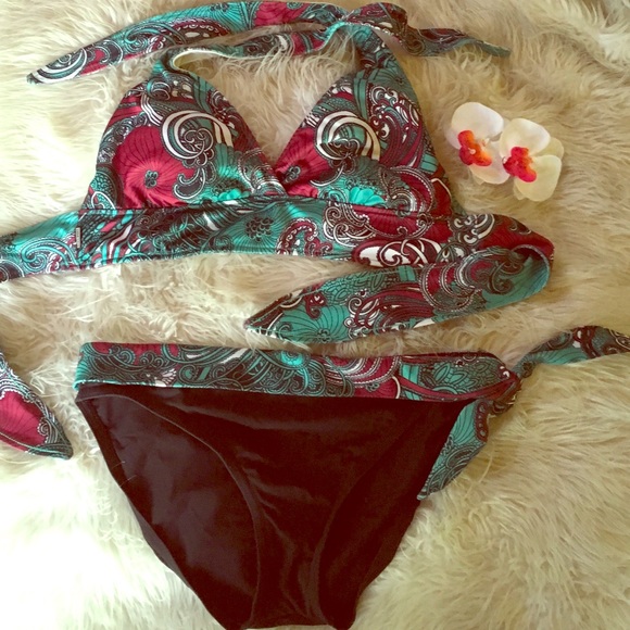 ReallyCOOL Anne Cole Locker bikini preowned L ASiS - Picture 1 of 3